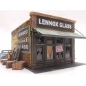 Lennox Glass -- Cast-Hydrocal & Laser-Cut Kit - 3 x 5′ 7.6 x 12.7cm, HO, Downtown Deco 1083