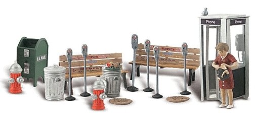 Scenic Accents(R) -- Street Accessories pkg(18), O, Woodland Scenics 2764