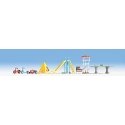 Playground Accessories -- Ping-Pong Table, Monkey Bars, Slide, Tent, Baby Carriage, Roller, Bicyc, HO, Noch Gmbh & Co 14814