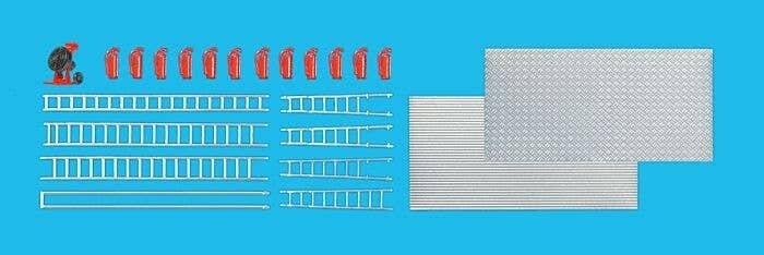 Ventilation Fan, Fire Extinguishers, Ladders & Treadplate Details, HO, Preiser Kg 31026
