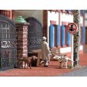 Peeing Dogs - Action Set -- 2 Each: Dogs, Park Benches, Garbage Cans, No Dogs Signs, HO, Busch Gmbh & Co Kg 7895