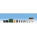 Street Accessories -- Trash Cans & Dumpster Set, HO, Noch Gmbh & Co 14825