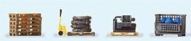 Assorted Pallets w/Loads, HO, Preiser Kg 17704