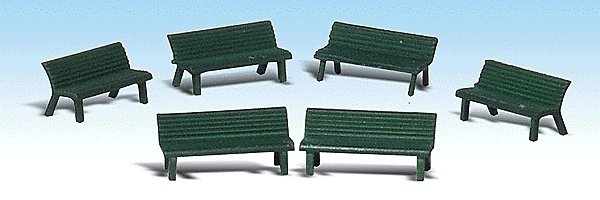 Park Benches - Scenic Accents(R) -- pkg(6), HO, Woodland Scenics 1879