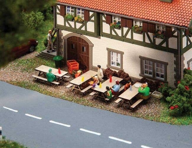 Laser-Cut Kit -- Picnic Benches pkg(4), HO, Faller Gmbh 180304