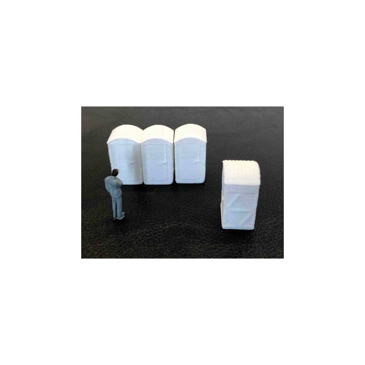 Porta Potty -- Unpainted, White pkg(4), HO, Herpa Models 5500