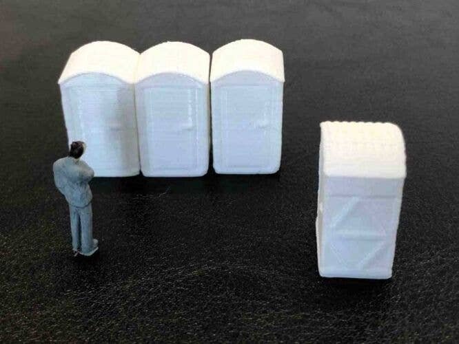 Porta Potty -- Unpainted, White pkg(4), HO, Herpa Models 5500