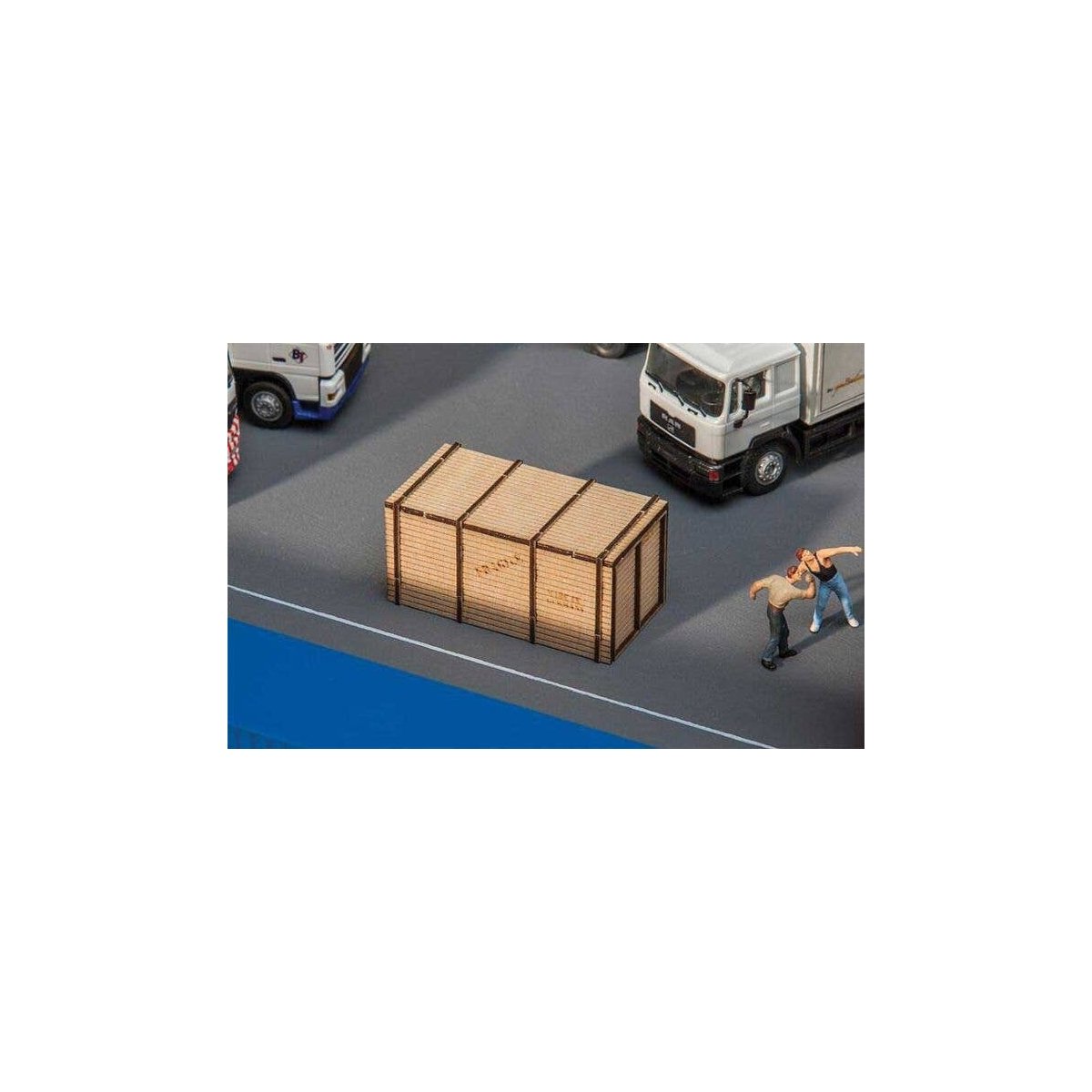 Large Wood Crate -- Laser-Cut Wood Kit, HO, Faller Gmbh 180959