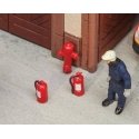 Fire Extinguishers & Hydrants -- 6 Extinguishers, 2 Hydrants, HO, Faller Gmbh 180950