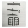 Wreck Accessories -- 1 Large & 2 Small Spreader Bars, Loops and 4 Hooks, HO, Tichy Train Group 3083