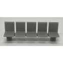 Platform/Waiting Room Seats - Slit Back and Seat -- Unpainted 3D Print pkg(3), N, Phoenix Precision Models 30698