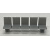 Platform/Waiting Room Seats - Slit Back and Seat -- Unpainted 3D Print pkg(3), N, Phoenix Precision Models 30698