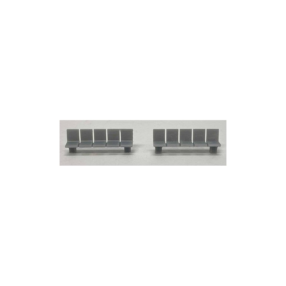 Platform/Waiting Room Seats - Flat Back and Seat -- Unpainted 3D Print pkg(2), HO, Phoenix Precision Models 31697