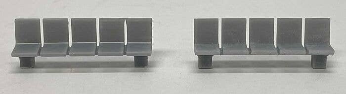 Platform/Waiting Room Seats - Flat Back and Seat -- Unpainted 3D Print pkg(2), HO, Phoenix Precision Models 31697