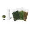 Mini Diorama Scenery Kit -- Includes: Bushes, Earth Fine Turf, Grass, 1 Tree, Scenic Cement, N, Kato USA Inc 28999