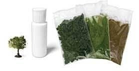 Mini Diorama Scenery Kit -- Includes: Bushes, Earth Fine Turf, Grass, 1 Tree, Scenic Cement, N, Kato USA Inc 28999