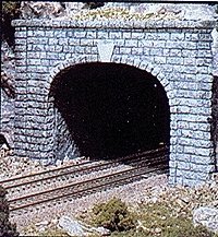 Double-Track Tunnel Portal -- Cut Stone, HO, Woodland Scenics 1257
