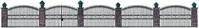 Wrought Iron Fence - Kit -- 25-1/2′ 65cm, HO, Walthers Cornerstone 550