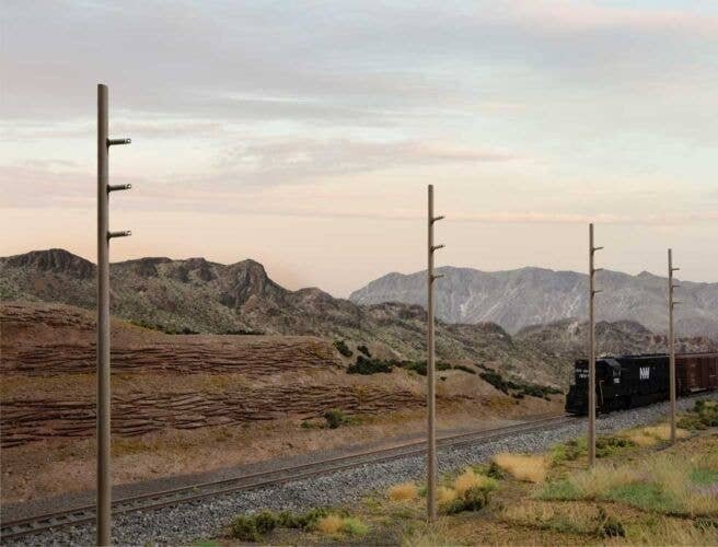 Intermediate Height Utility Poles (Wood) pkg(12) -- Kit - Each 6-1/4′ 17.5cm Scale Height: , HO, Walthers Cornerstone 4173