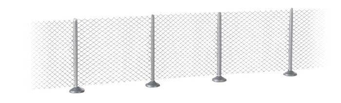 Metal Industrial Fence -- Kit - 23-5/8 x 5/8′ 60cm x 16mm (32 Posts), N, Walthers SceneMaster 9000