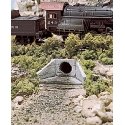 Culverts pkg(2) (Unpainted Hydrocal(R) Castings) -- Concrete, N, Woodland Scenics 1162