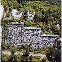 Retaining Walls (Hydrocal Plaster Castings) pkg(3) -- Random Stone, All Scales, Woodland Scenics 1261