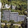 Retaining Walls (Hydrocal Plaster Castings) pkg(3) -- Random Stone, All Scales, Woodland Scenics 1261