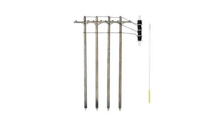 Pre-Wired Poles - Utility System -- Single Crossbar, N, Woodland Scenics 2250