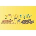 Fountain & Park Accessories Set (Benches, Tables, Wall), Z, Kibri 36694