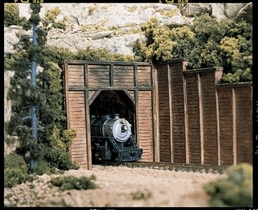 Single Track Tunnel Portals pkg(2 Unpainted Hyrdrocal(R) Castings) -- Timber, N, Woodland Scenics 1154