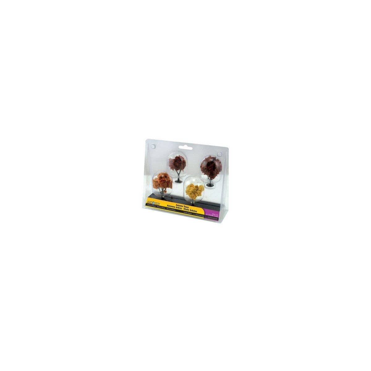 Scene-A-Rama(TM) Diorama Trees -- Autumn Trees pkg(4) - 2 to 3′ 5.1 to 7.6cm, HO, Woodland Scenics 4153