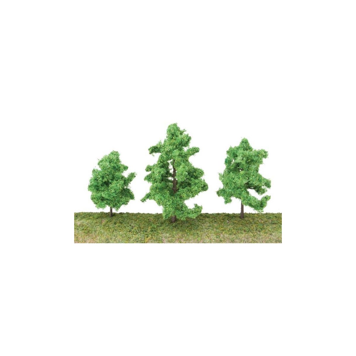 Spring Trees pkg(10) -- 3-3/8 to 5-1/2′ 8 to 14cm w/Pin Base, All Scales, Walthers SceneMaster 1183