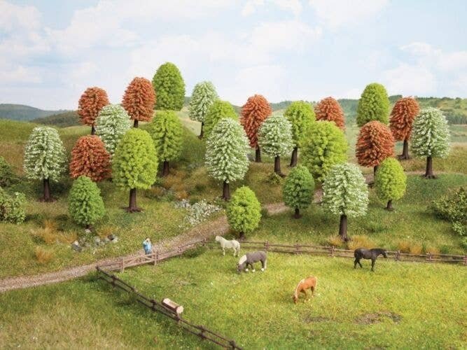 Spring Deciduous Trees -- 2 - 3-9/16′ 5-9cm Tall pkg(25), All Scales, Noch Gmbh & Co 26806