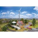 Sustainable Agriculture Set -- Kit - Wind Turbine, Shed with Solar Panels, Manure Pile, Silage Tank, Detail, HO, Faller Gmbh 190