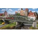 Double-Track Steel Arch Bridge with Abutments -- Kit - 26-1/16 x 6-7/16 x 6′ 66.2 x 16.4 x 15.2cm, HO, Faller Gmbh 120507