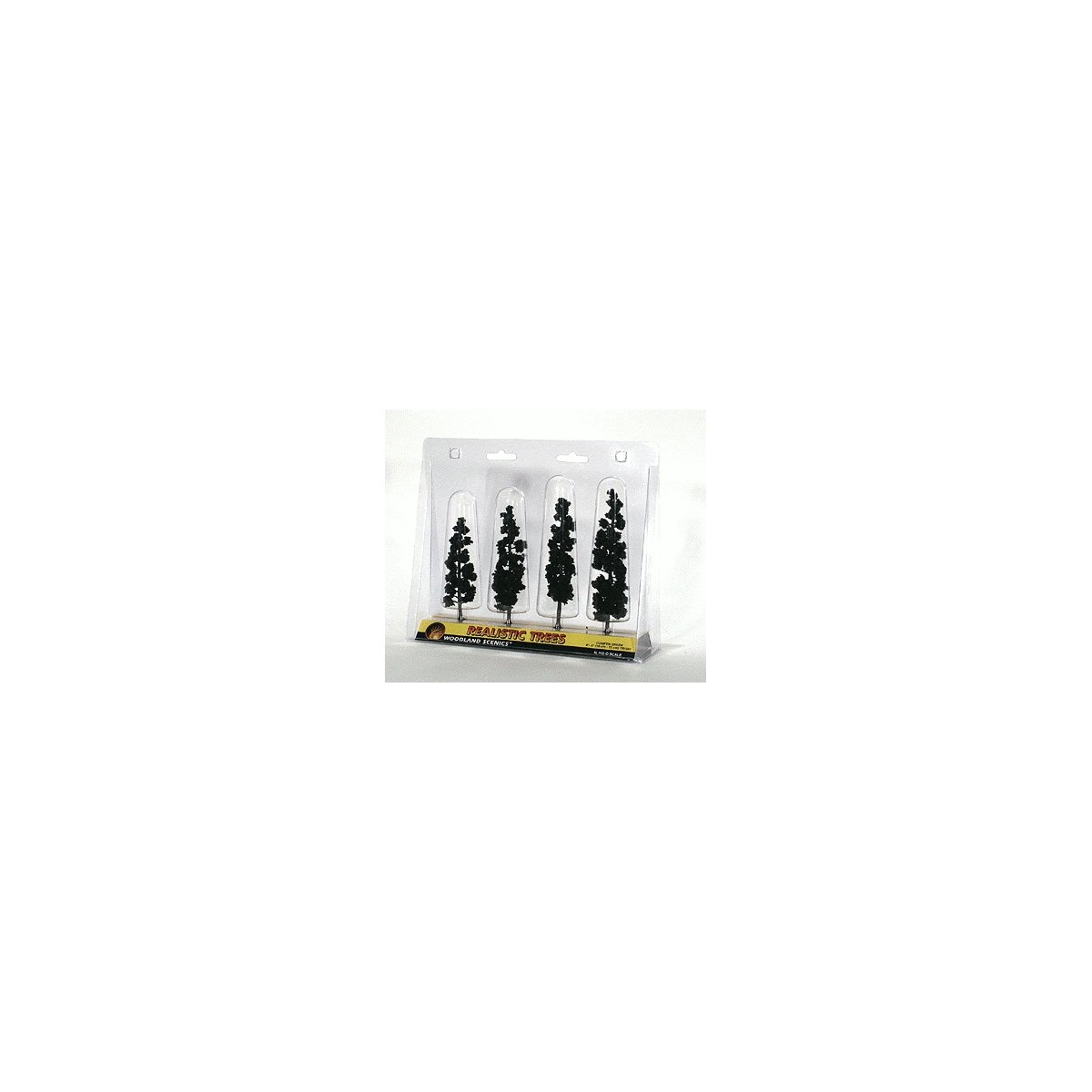 Ready Made Realistic Trees(TM) - Pines -- Conifer Green - 4 to 6′ 10.2 to 15.2cm pkg(4), All Scales, Woodland Scenics 1561