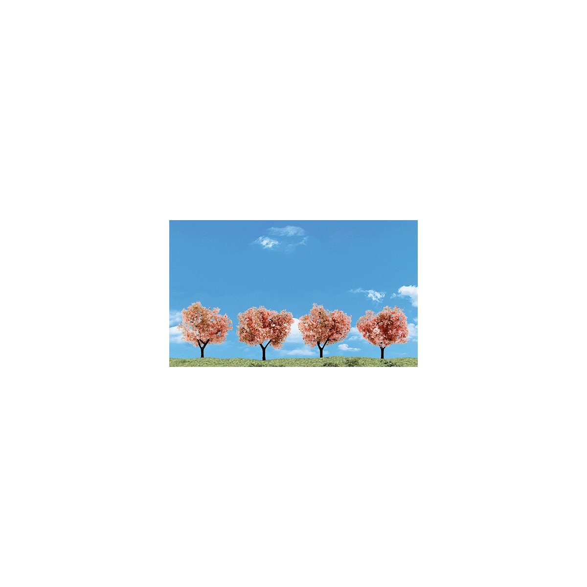 Flowering Trees - Woodland Classics(TM) Ready Made Trees(TM) -- 2-3′ 5.1-7.6cm pkg(4), All Scales, Woodland Scenics 3593