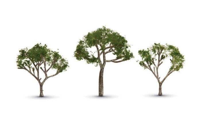 Gum Trees -- 2-1/2 to 3-1/2′ 6.4 to 8.8cm Tall pkg(3), All Scales, Woodland Scenics 3525