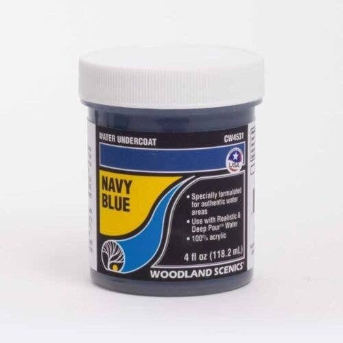 Water Undercoat - Water System - 4oz 118mL -- Navy Blue, All Scales, Woodland Scenics 4531