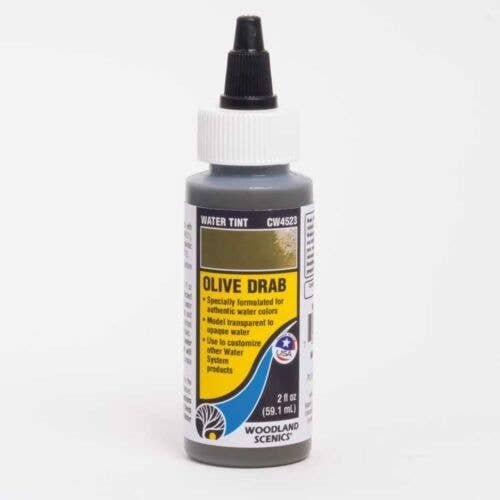 Water Tint - Water System - 2oz 59.1mL -- Olive Drab, All Scales, Woodland Scenics 4523