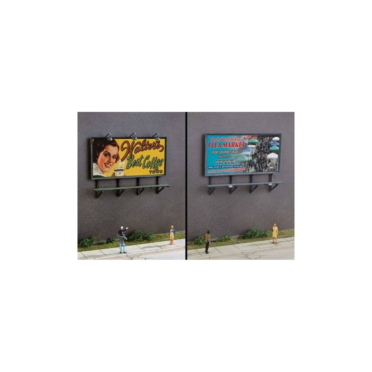 Wall-Mounted Billboard pkg(3) -- Kit, HO, Walthers SceneMaster 4253