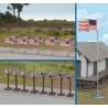 Flags (11) and Mailboxes (8) -- American Flags (48 Stars, 1912-1959), HO, Walthers SceneMaster 4171
