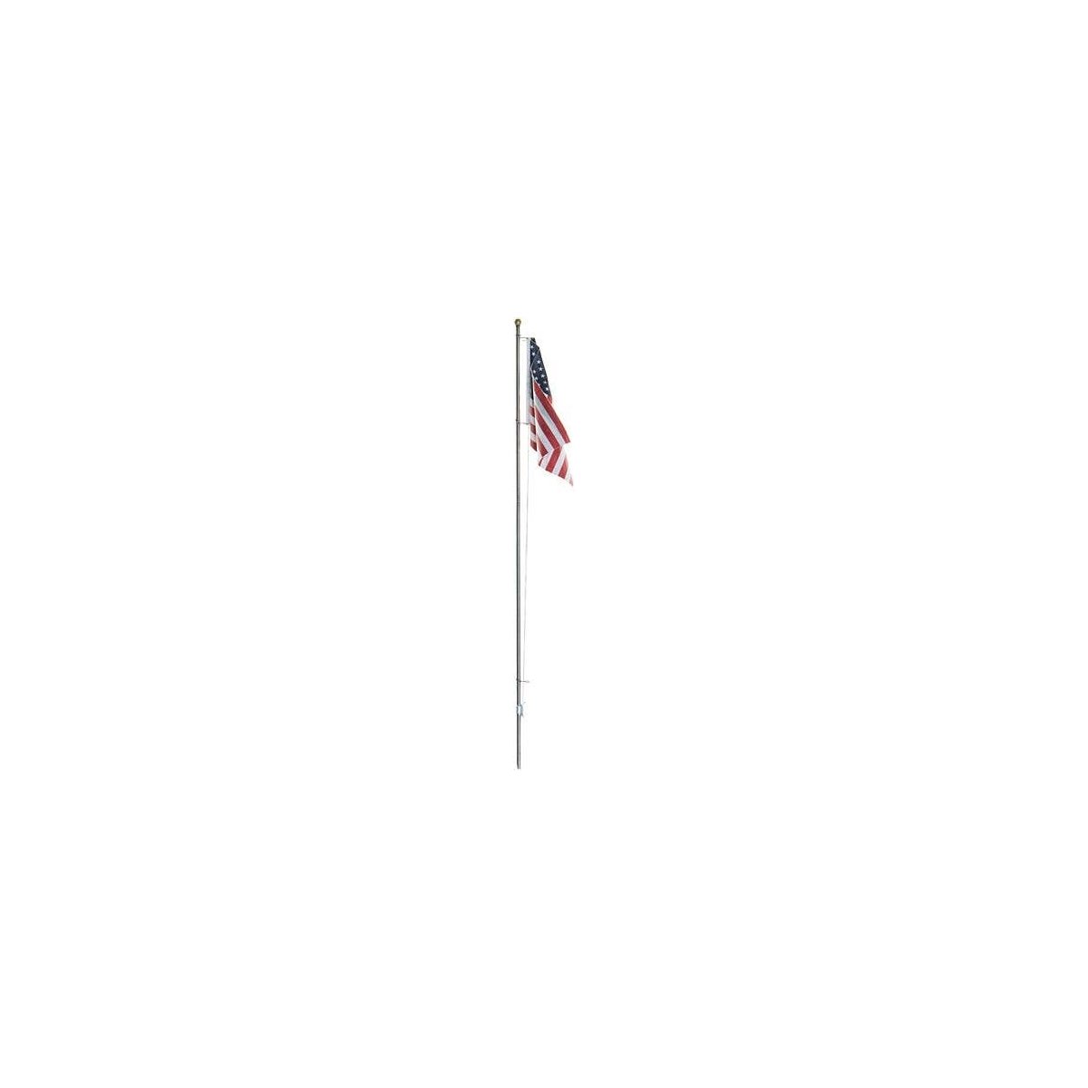 Flag Pole with U.S. Flag - Just Plug(TM) -- Large - 7-1/2′ 19cm Tall, All Scales, Woodland Scenics 5952