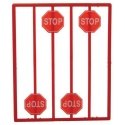 Red Stop Signs -- pkg(8), O, Tichy Train Group 2070