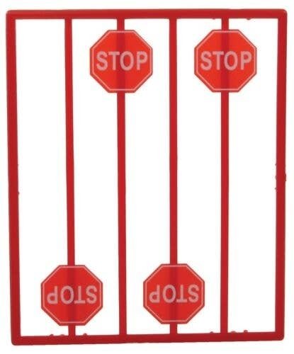Red Stop Signs -- pkg(8), O, Tichy Train Group 2070