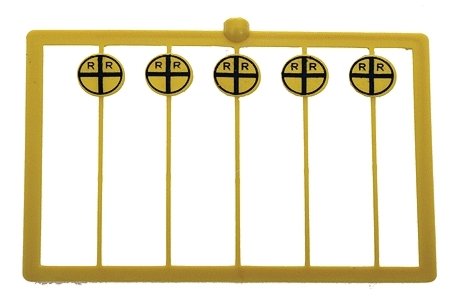 Railroad Crossing Highway Warning Sign -- Early Pre-1950 Style Yellow & Black pkg(10), HO, Tichy Train Group 8177