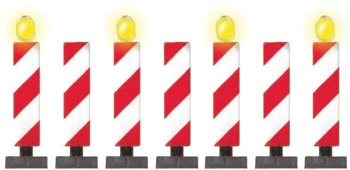 Highway Construction Markers/Stanchions -- 4 With LED Lights, 3 Unlighted, N, Busch Gmbh & Co Kg 5948