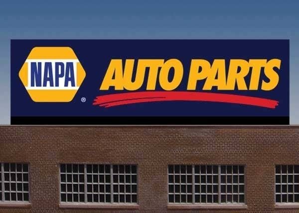 Napa Auto Parts Underlined Logo Animated Neon Billboard -- Small for HO and N Scales -, All Scales, Micro Structures 444002