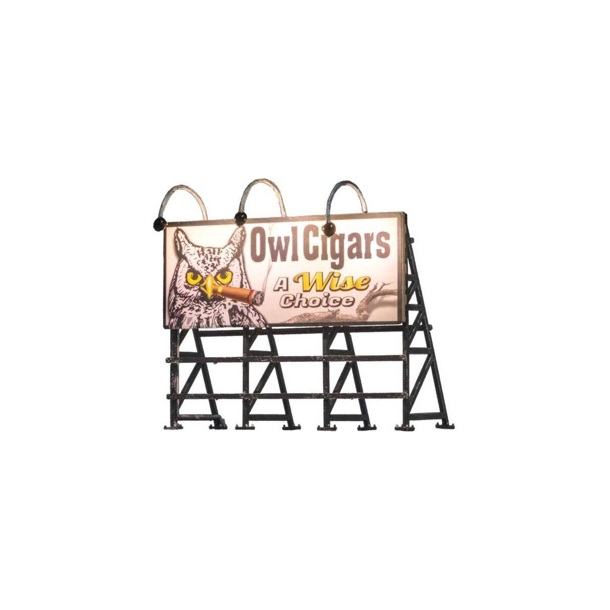 Lighted Billboard - Just Plug(R) -- Wise Tobacco Co., HO, Woodland Scenics 5795