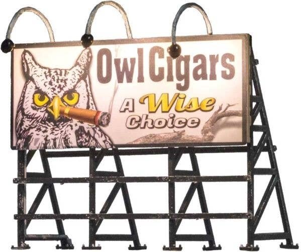 Lighted Billboard - Just Plug(R) -- Wise Tobacco Co., HO, Woodland Scenics 5795